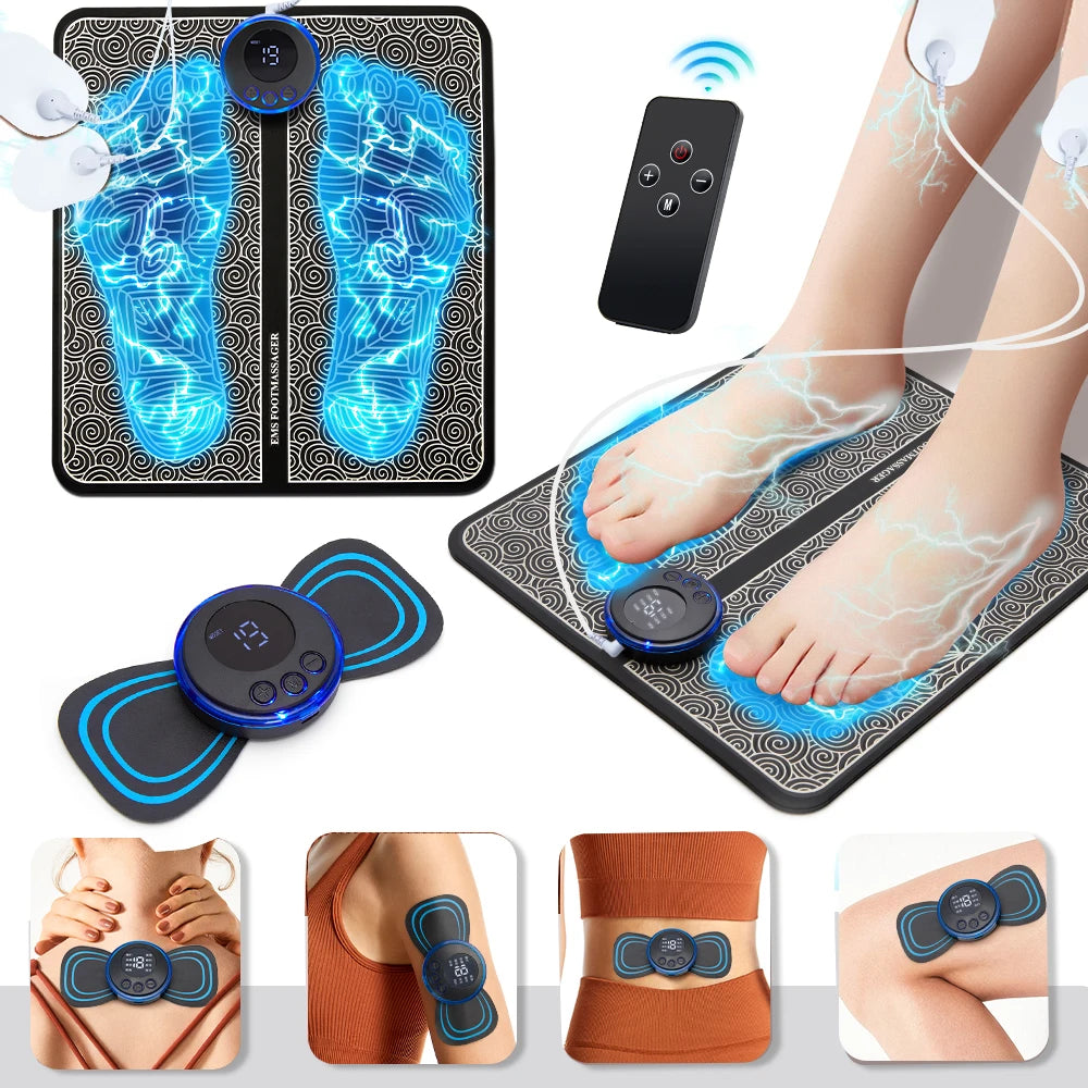 Tapis de Massage EMS Pliable – Stimulateur Musculaire pour Pieds | Relaxation & Soulagement de la Douleur - ZENQUOTIDIA